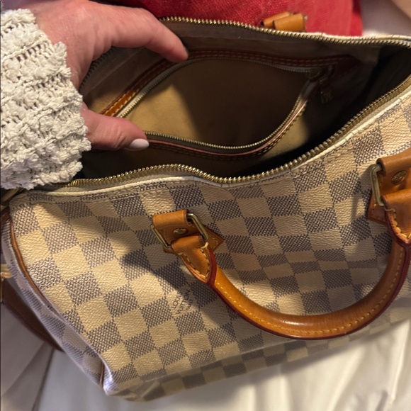 Used Speedy Bandoulière 30 handbag in Damier Azur canvas - Picture 10 of 11